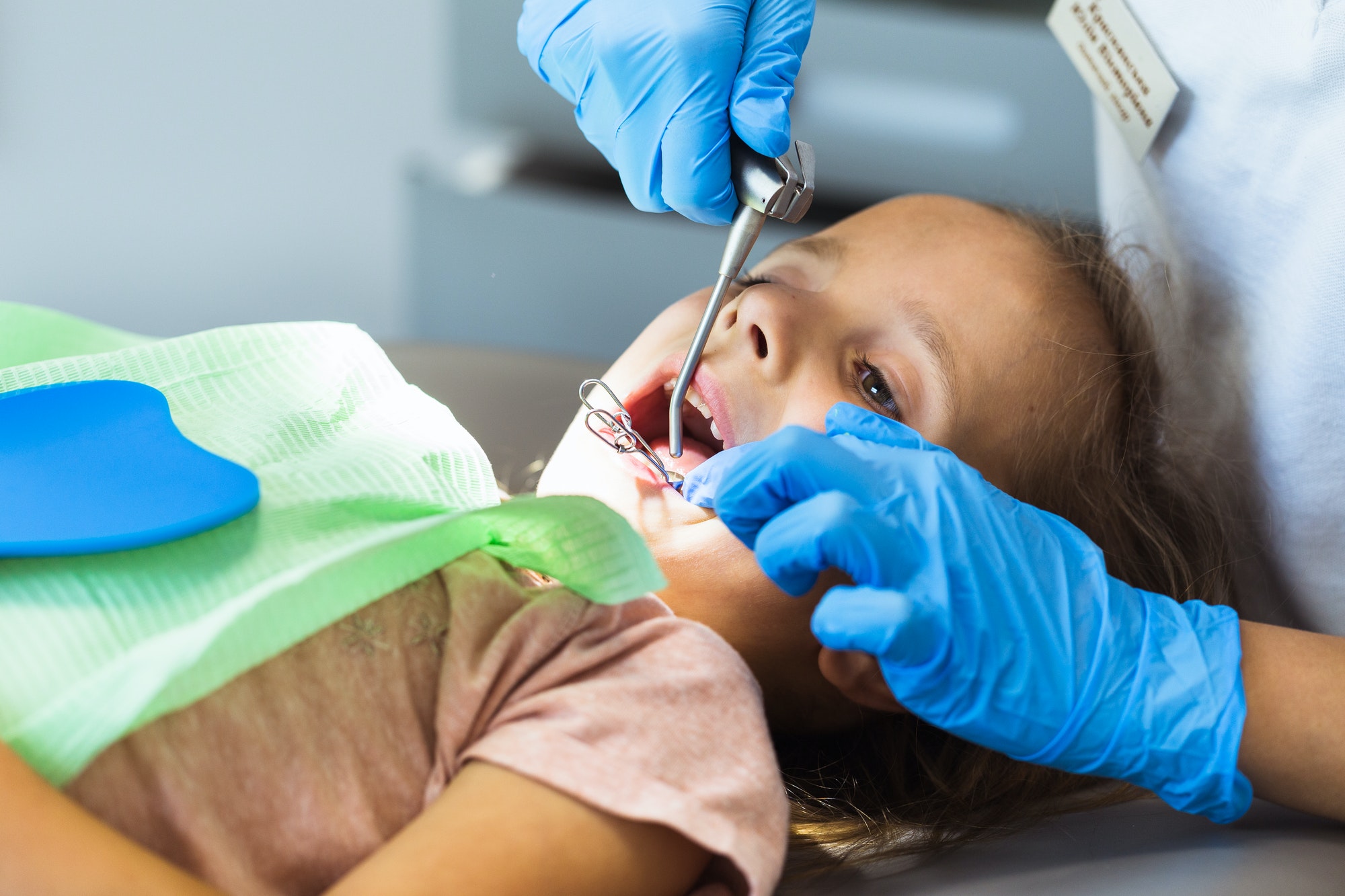 Child to the dentist. Child in the dental chair dental treatment